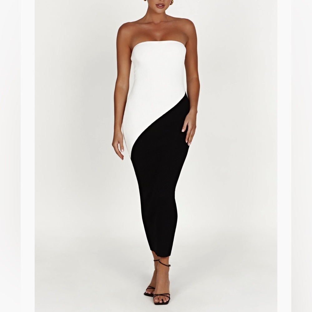 Meshki Bristol Two Tone Knit Maxi Dress Size S